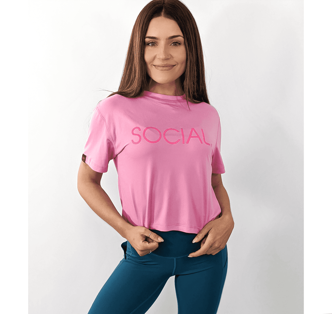 SOCIAL Crop Tee (Multiple Colors) - Social Sparkling Wine